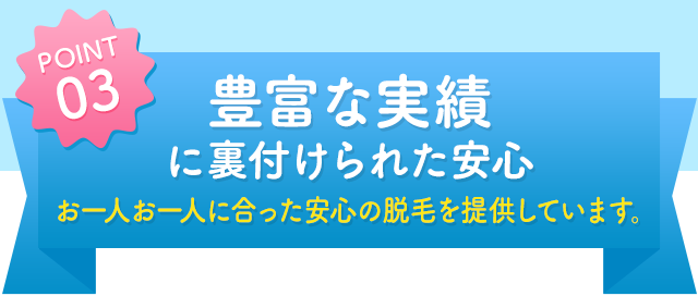 POINT03 豊富な実績に裏付けられた安心